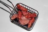 Deep Fried Severed Fingers in Metal Fryer Basket Prop
