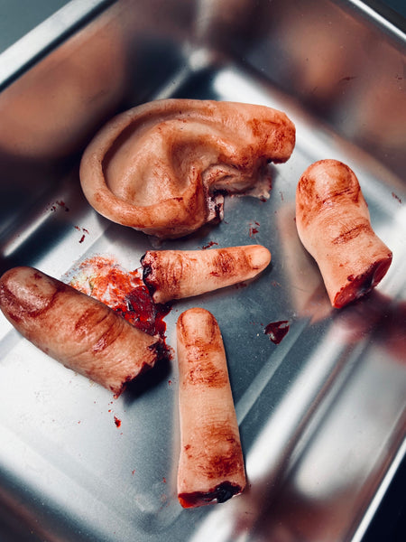 Medical Tray with Bloody Severed Body Parts