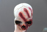 Horror Skull with Bloody Hand Print