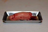 Severed Finger Prop on Medical Metal Tray